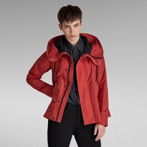 G-Star Women’S Short Red Hooded Parka Jacket SZ M NWT SOLD OUT!